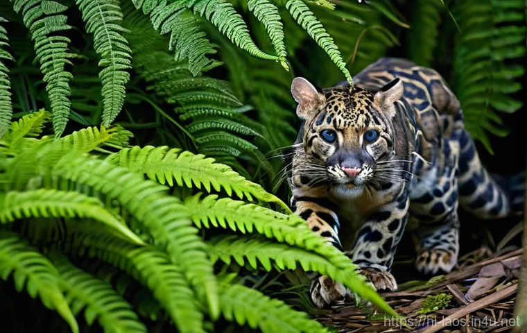 라오스 야생 동물 - **A Majestic Asian Elephant Family in a Lush Laotian Jungle.**
    A highly detailed, realistic imag...